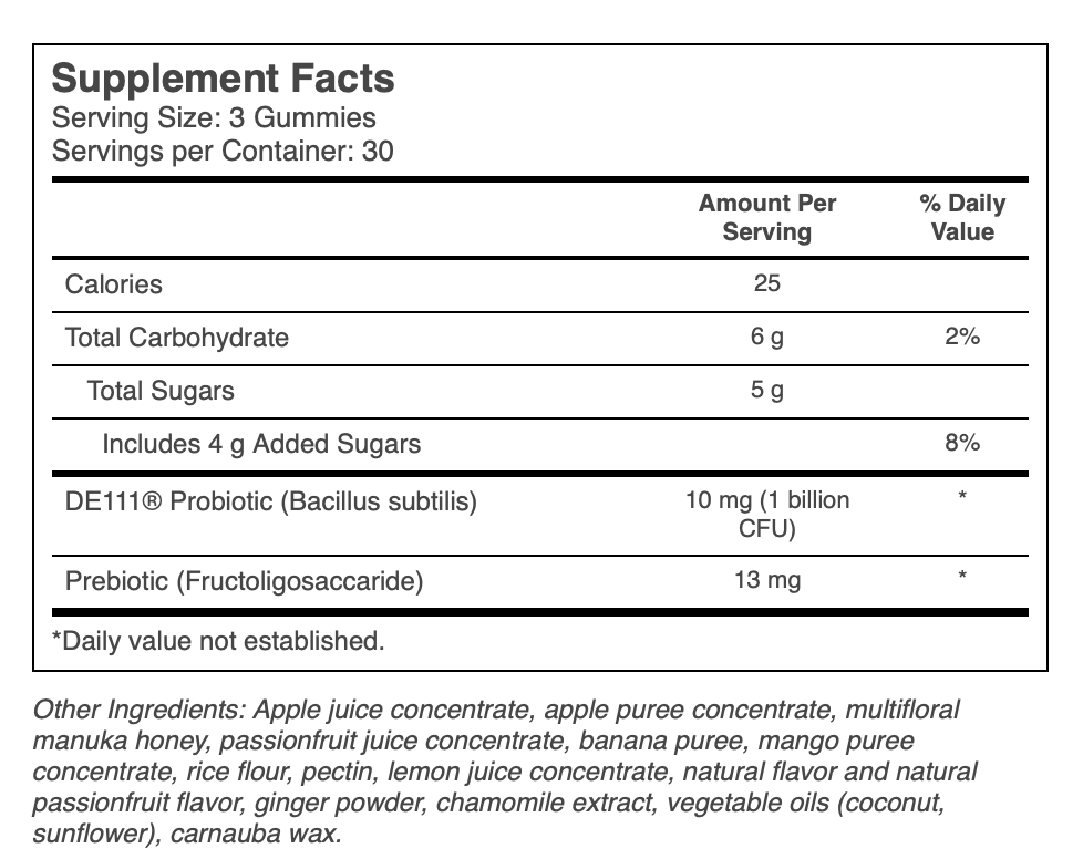 Wedderspoon Manuka Honey Digestive Gummies Tropical - 90 Gummies
